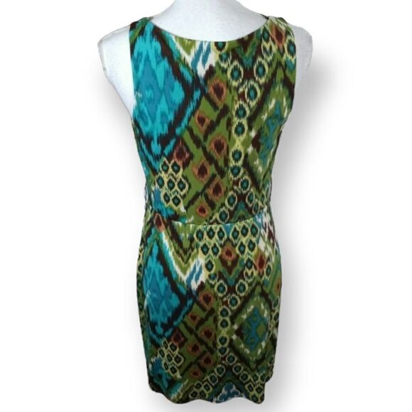 IZ BYER TURQUOISE & GREEN DRESS SZ.M EUC - Picture 2 of 3